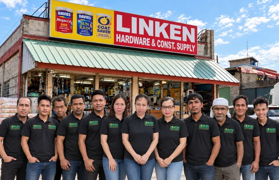 The Linken Hardware team in front of our Calamba store